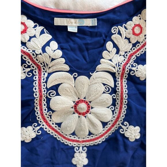 NEW Boden Arianne Viscose Embroidered Blue Dress WH806 Size US 4R - Picture 4 of 8